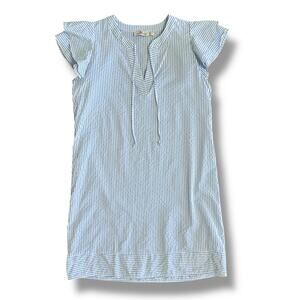 Vineyard Vines Seersucker Flutter Sleeve Dress Blue White Small‎ Classic Coastal